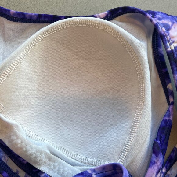 NWOT Speedo Women Size 12 Purple/White Tie Dye One Piece Swimsuit - Picture 6 of 11